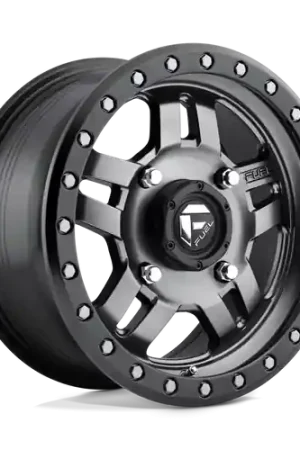 Same Day Shipping Fuel UTV D558 ANZA 4X156 15X7 +38 MATTE GUN METAL BLACK BEAD RING