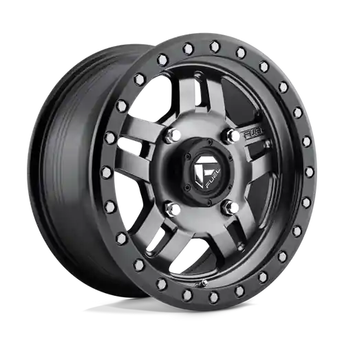 Same Day Shipping Fuel UTV D558 ANZA 4X156 15X7 +38 MATTE GUN METAL BLACK BEAD RING