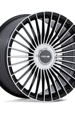 Best Price Niche 1PC NC282 SERENE 5X112/5X120 22x9 +20 GLOSS BLACK W/ MACHINED FACE