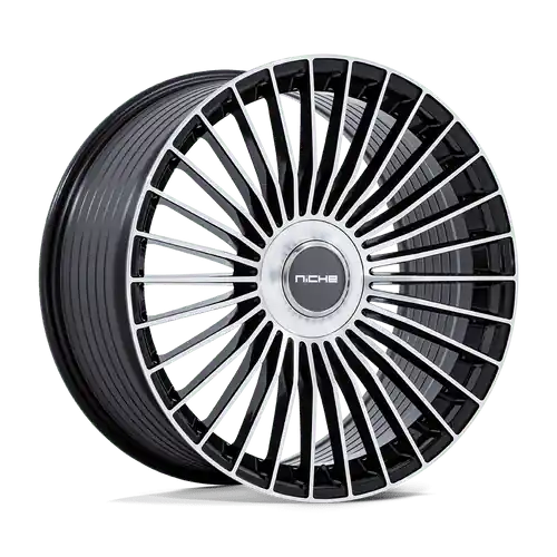Best Price Niche 1PC NC282 SERENE 5X112/5X120 22x9 +20 GLOSS BLACK W/ MACHINED FACE