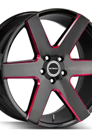 Strada Coda 6x139.7 26x10 +24 Gloss Black Candy Red Milled Price Drop