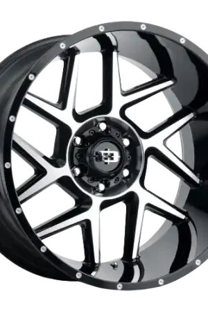 Vision Off-Road 360 Sliver 6x139.7 24x12-57 Gloss Black Machined Face Price Cut