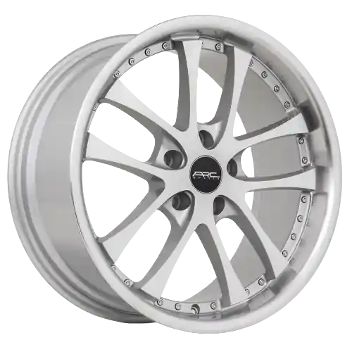 ARC AR5 5x110 18x8.5 +35 Silver Machine Face Lip Chrome Rivet Bargain