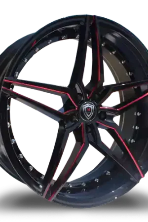 Clearance MARQUEE WHEELS M3259 5x112 19x9.5+38 BLACK / RED MILLING