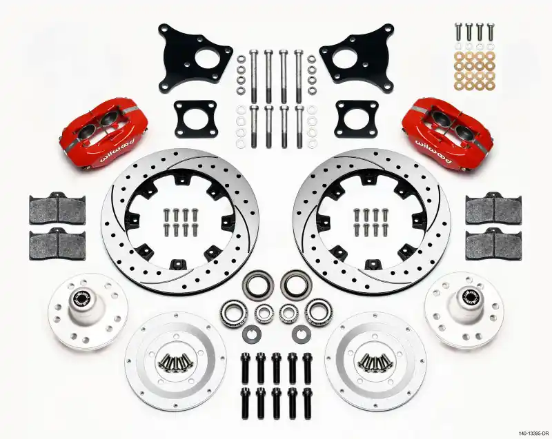 Wilwood Forged Dynalite Front Kit 12.19in Drilled Red AMC 71-76 OE Dis — PMD Premier Motoring Development Sale