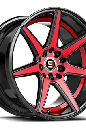 Free Delivery Spec-1 SP-73 5x112/5x114.3 17x7.5 +42 Gloss Black Red Machined & Undercut