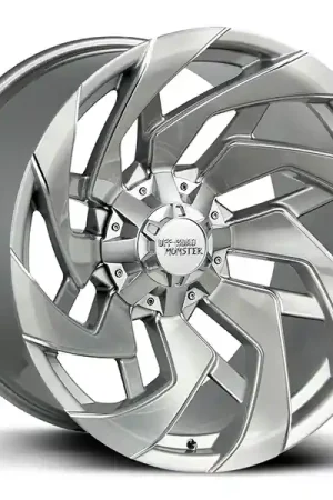 No Minimum Order 20" Off Road Monster Wheels M24 Silver Brushed Face Rims