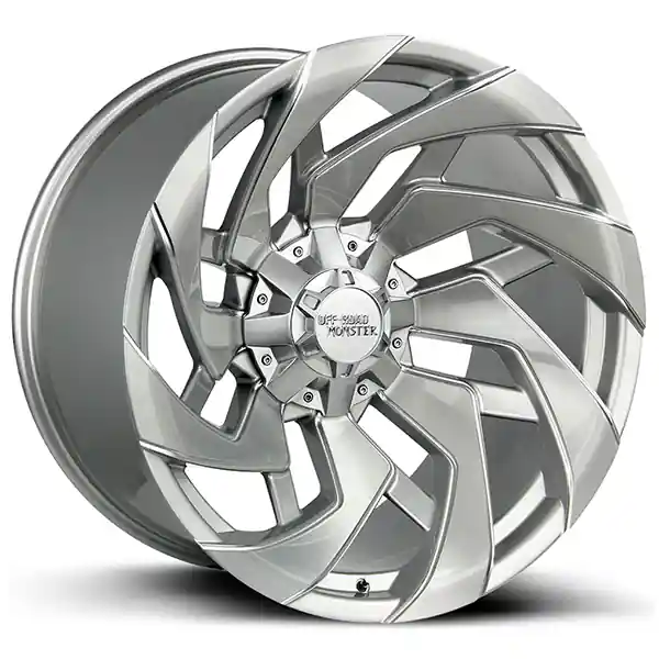 No Minimum Order 20" Off Road Monster Wheels M24 Silver Brushed Face Rims