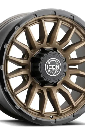 20" ICON Alloys Wheels Cajon Satin Bronze with Gloss Black Lip 8-Lug Off-Road Rims No Minimum Order