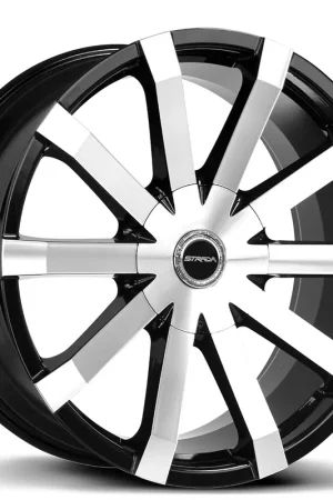 Budget 20" Strada Wheels Gabbia Gloss Black Machined Rims