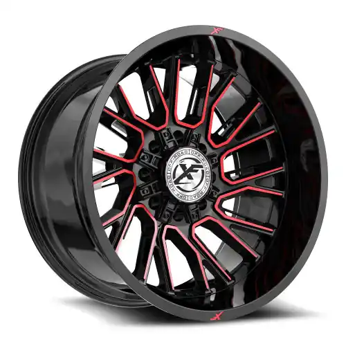 XF Off-Road XF-230 8x165.1/8x180 20x10 -12 Gloss Black & Red Machined Bargain