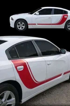 Rocker Door Side Hockey Stripes; Gloss Black Secure Checkout