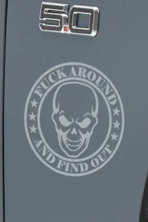 Big Sale SEC10 FAFO Skull Decal; Silver