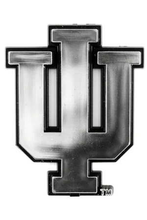 Indiana University Molded Emblem; Chrome Same Day Shipping