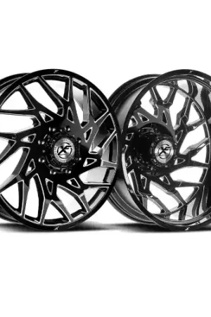 While Supplies Last XF Dually XF-229 Dually 8x210 22x8.25 +110 Gloss Black & Milled