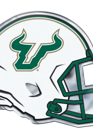 Free Shipping University of South Florida Embossed Helmet Emblem; Green