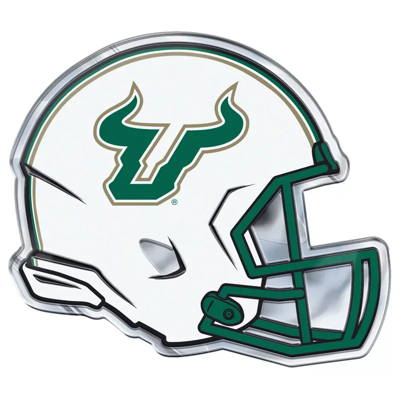 Free Shipping University of South Florida Embossed Helmet Emblem; Green