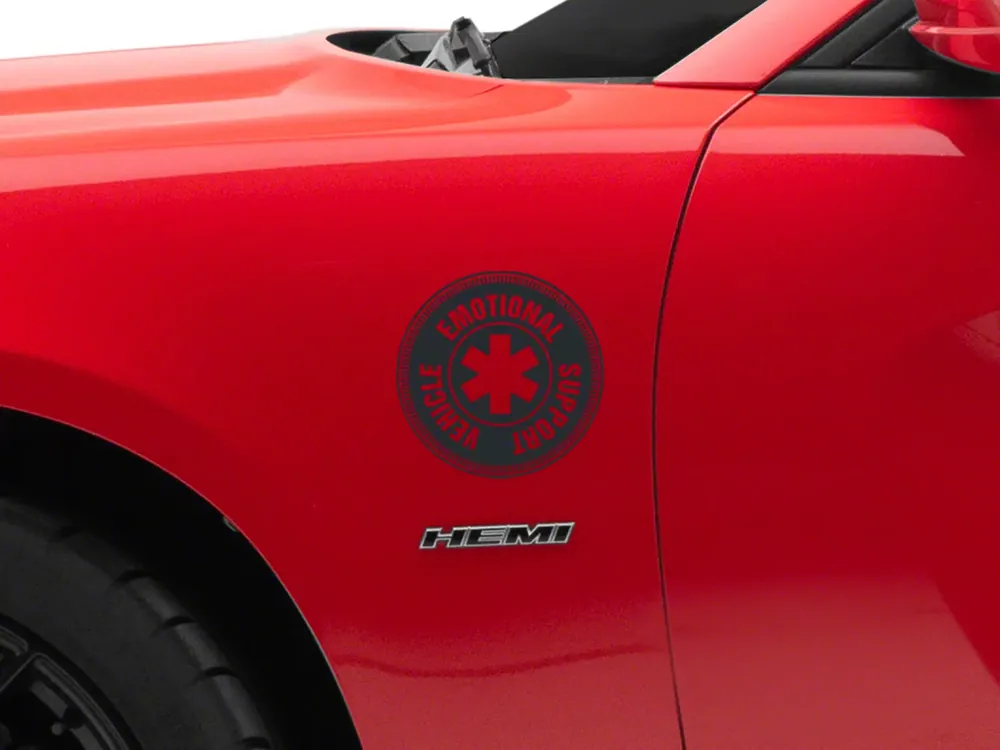 SEC10 Emotional Support Vehicle Decal; Gloss Black Direct From Factory