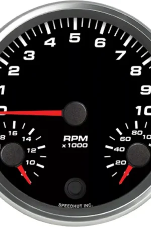 Free Returns Speedhut Revolution Series 4-1/2-Inch Triple Gauge; 10,000 RPM Tachometer; Oil Pressure 0-100; 6-18 Volts