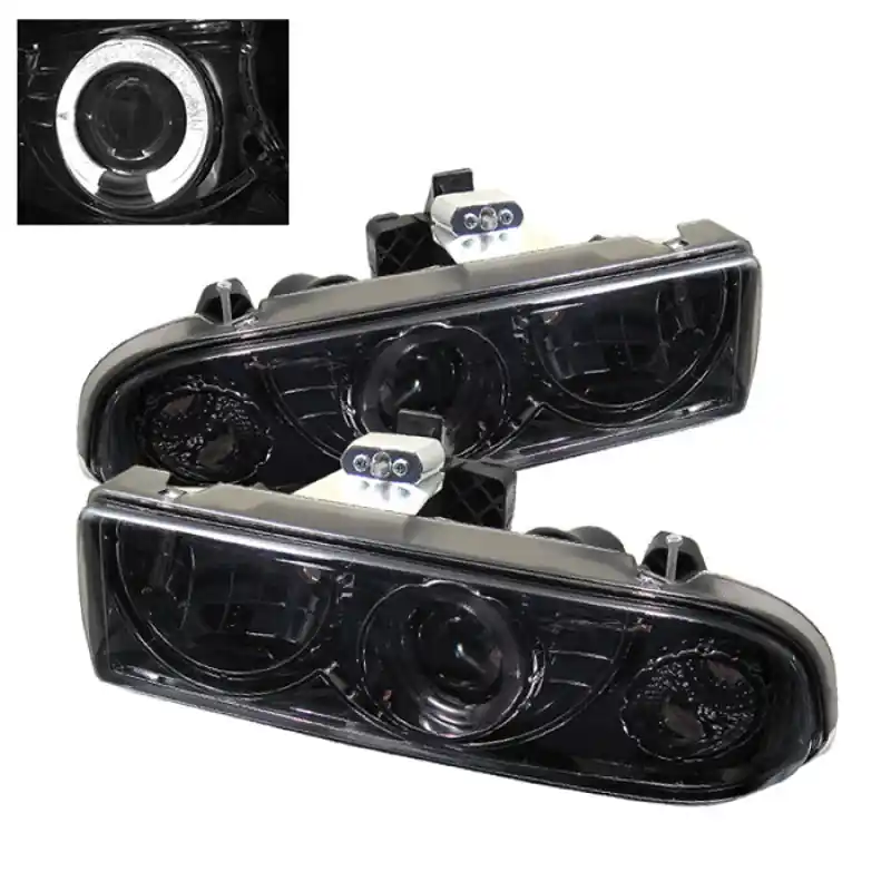 Next Day Delivery Spyder Chevy S10 98-04 Projector Headlights LED Halo Smke - Low H1 PRO — PMD Premier Motoring Development