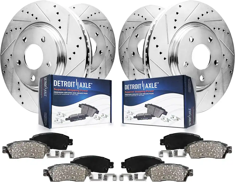 8pc Front & Rear Drilled Slotted Rotors and Ceramic Brake Pads Kit Factory Price