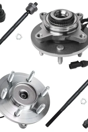6pc Front Wheel Hub and Bearings Inner Outer Tie Rods Suspension Kit Cheap