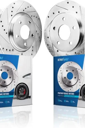 Express Delivery 4pc Front & Rear Drilled and Slotted Brake Rotors Kit