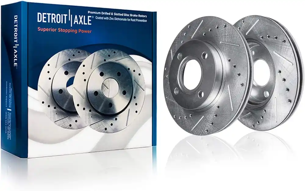 Next Day Delivery Front Drilled and Slotted Brake Rotors (Pair)