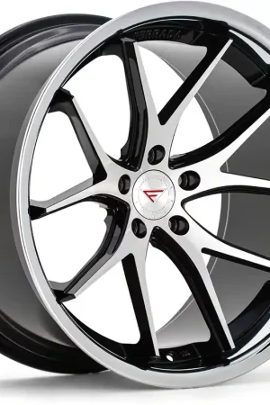 Exclusive Ferrada Wheels FR2 Machine Black with Chrome Lip Wheel; Rear Only; 20x10.5; 15mm Offset