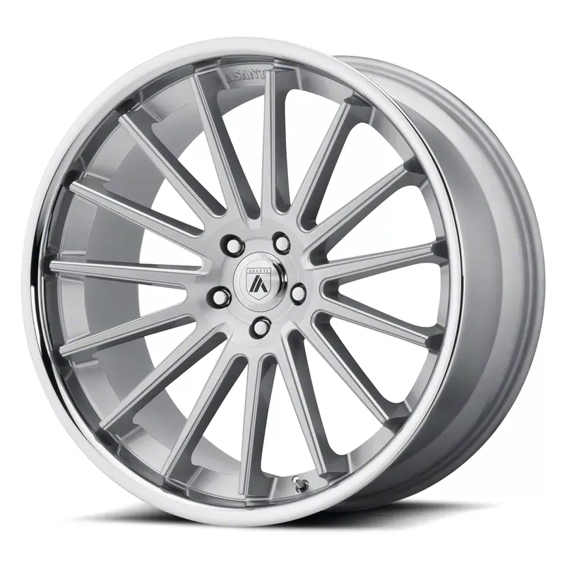 Asanti Beta Brushed Silver with Chrome Lip Wheel; Rear Only; 20x10.5; 20mm Offset Final Sale