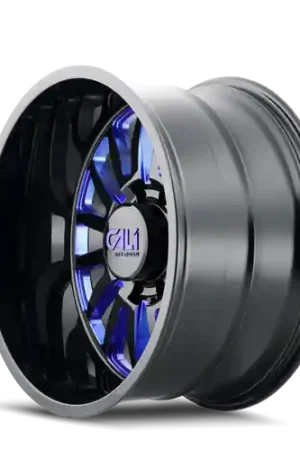 Free Returns Cali Off-Road Summit 9110 8x170 24x14-76 Gloss Black/Blue Milled Spokes