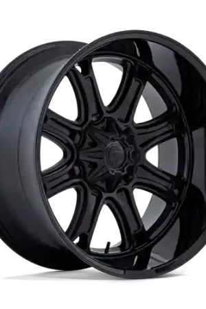 Budget Fuel 1PC DARKSTAR 8X170 20X9 +1 MATTE BLACK WITH GLOSS BLACK LIP