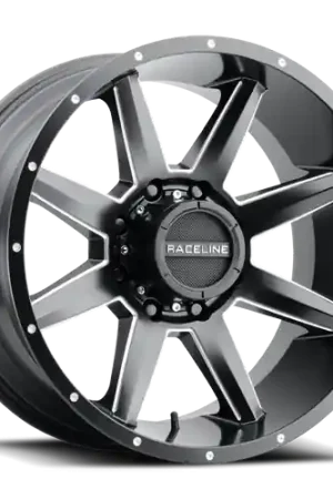 Professional Grade Raceline 954M Stryker 8X170 22x12 -44 Satin Black and Milled