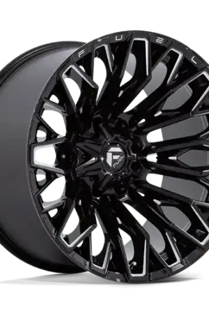 Fuel 1PC FC865 STRIKE 5X127/5X139.7 22x12 -44 GLOSS BLACK MILLED Free Delivery