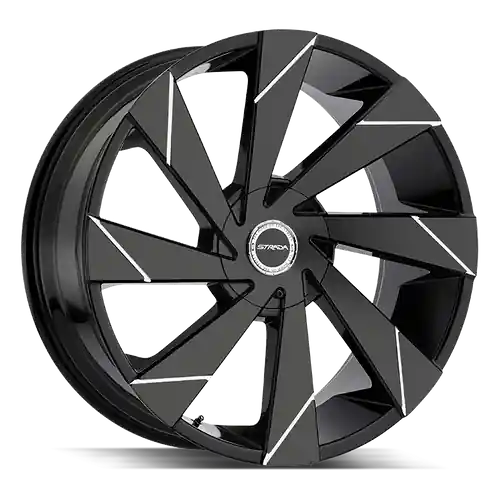 Best Seller Strada Moto 6x135/6x139.7 24x10 +30 Gloss Black Milled Line