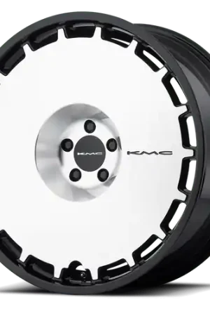 KMC KM689 SKILLET 6X139.7 24X9.5 +15 GLOSS BLACK MACHINED FACE Viral