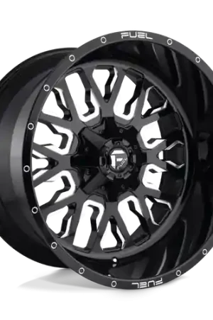 Premium Fuel 1PC D611 STROKE 6X135/6X139.7 22X10 -19 GLOSS BLACK MILLED