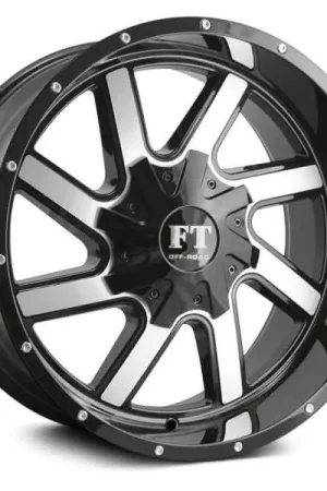 Full Throttle Ft1 Wheel 22x12 8x180 Black Machined -44mm - FREE T-SHIRT INCLUDED! Get Yours
