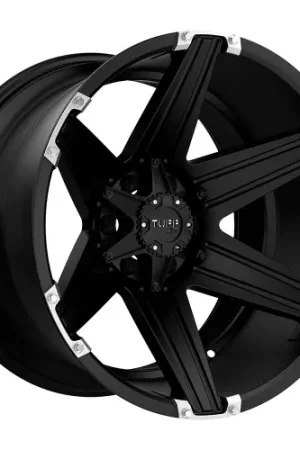 Big Sale Tuff T12 6X139.7 24X11 -25 SATIN BLACK W/ BRUSHED INSERTS