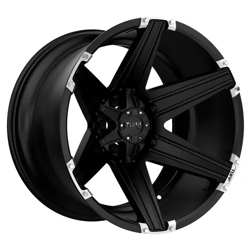 Big Sale Tuff T12 6X139.7 24X11 -25 SATIN BLACK W/ BRUSHED INSERTS