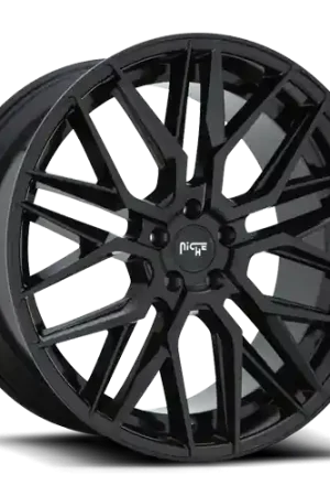 Save Now Niche M224 Gamma Wheel 24x10 6x139.7 Gloss Black 25mm - MINIMUM PURCHASE OF 4 WHEELS - FREE T-SHIRT INCLUDED!
