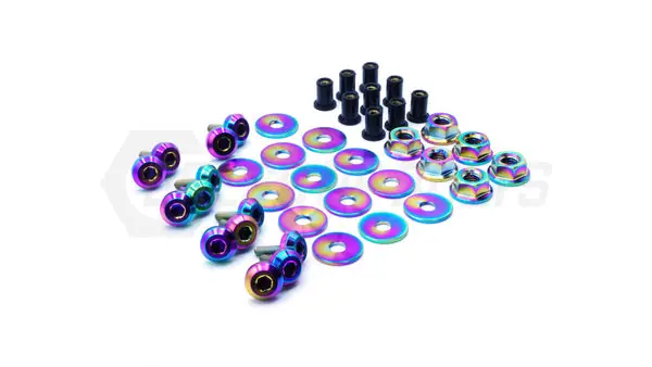 Dress Up Bolts Stage 2 (Blue) Titanium Hardware Hood Kit - 2022-2023 Subaru WRX Editor’s Pick