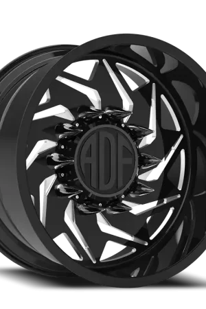 Adf Flex Right - Wheel 30x16 8x165.1 Gloss Black/Machined -101mm - MINIMUM PURCHASE OF 4 - FREE T-SHIRT INCLUDED! Worldwide Shipping