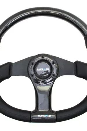 Professional Grade NRG 315mm Carbon Fiber Steering Wheel With Black Stitching - Universal