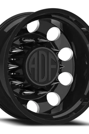 Adf Classic Dually - Wheel 24x8.25 8x165.1 Gloss Black/Machined -167mm - MINIMUM PURCHASE OF 4 - FREE T-SHIRT INCLUDED! Brand New