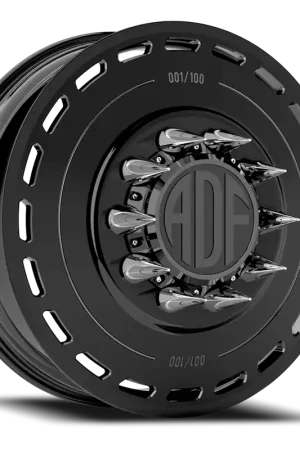 Adf Ltd Dually Wheel 28x8.25 10x225 Gloss Black 132mm - MINIMUM PURCHASE OF 4 - FREE T-SHIRT INCLUDED! New Release