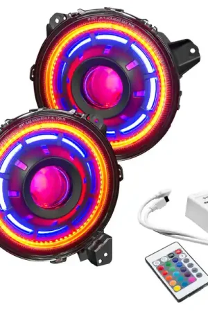 Hassle-Free Returns Oracle Oculus Bi-LED Projector Headlights for Jeep JL/Gladiator JT - w/ Simple Controller