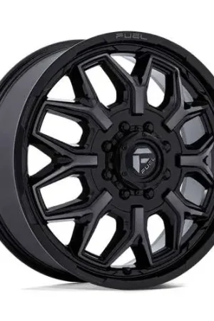 Fuel D875 Flux Dually Wheel 20x8.25 8x200 Gloss Black Brush-Fc Gray Tint 104mm - FREE T-SHIRT INCLUDED! Free Shipping