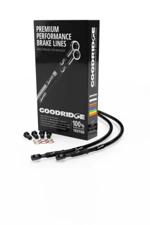 Goodridge 2008 Harley-Davidson FLHT/FLHTC/FLHTCU/FLHX (w/ABS) Black Front Brake Line w/Black Fitting Modern