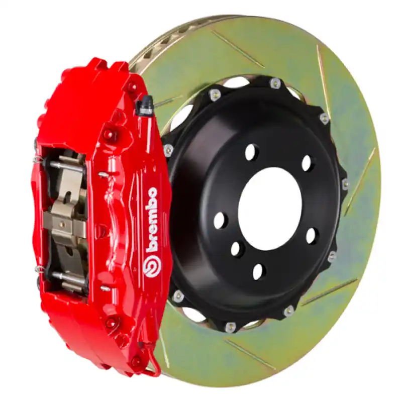 Hot Picks Brembo 06-14 GTI Front GT BBK 6 Piston Cast 355x32 2pc Rotor Slotted Type1-Red